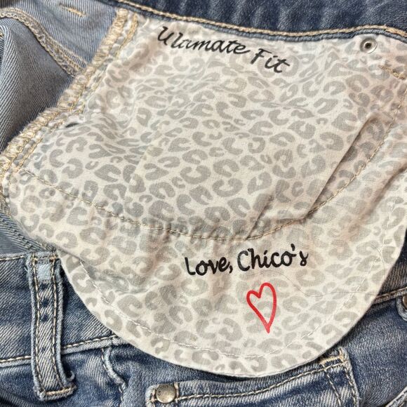 Chico’s | Women’s Platinum Ultimate fit size 0.5 Stretch Denim Blue Jeans - Picture 9 of 14